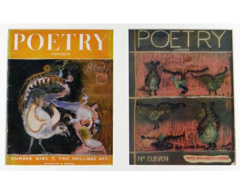 GRAHAM SUTHERLAND / HENRY MOORE two lithograph covers for issues of Poetry London magazine - 1943 cover with Sutherland image