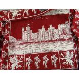 MID 20TH CENTURY CAERNARFON BLANKET depicting Aberystwyth College under the words 'Cymru Fydd' (