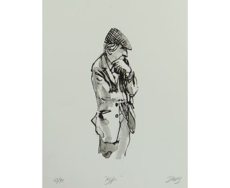 DAVID PORTEUS BUTLER limited edition (63/75) Curwen Chilford print - standing portrait of Sir Kyffin Williams, entitled 'Kyff