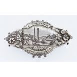 A SILVER PIN BROOCH TO COMMEMORATE THE 1894 ALBION COLLIERY DISASTER engraved with a detailed