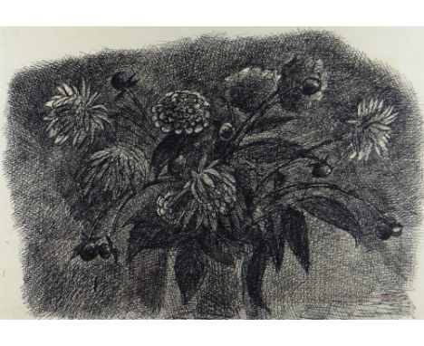 CHARLES BURTON ink on paper - study of chrysanthemums, signed, 31.5 x 46cms Provenance: private collection consigned via our 