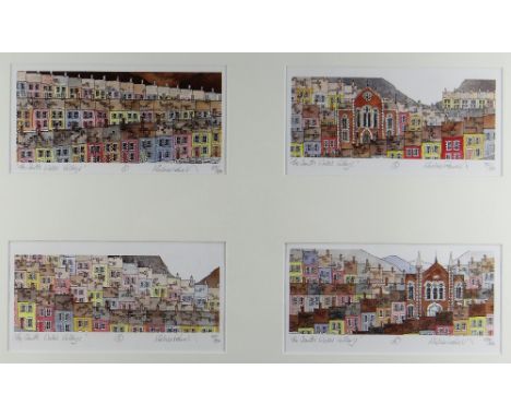 MICHAEL POWELL framed quartet of limited edition prints - South Wales valley scenes, signed and numbered, all four prints 10 