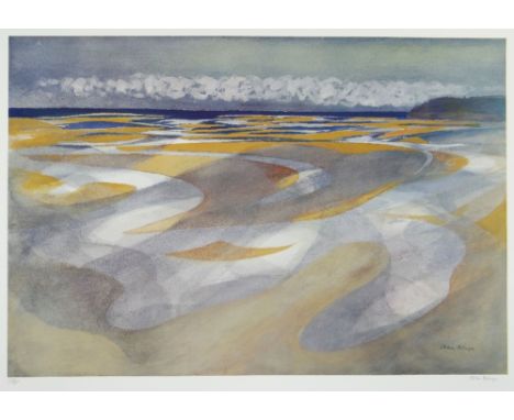 JOHN ELWYN limited edition (184/300) lithograph - Laugharne Estuary from Dylan Thomas' Boathouse, signed, 42 x 60cms (unframe