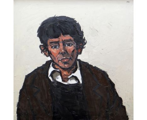 SIR KYFFIN WILLIAMS RA oil on canvas - head and shoulders portrait, entitled verso 'Willie', signed with initials, 75 x 74cms