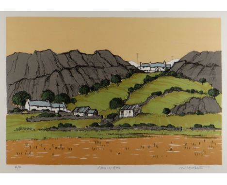 WILF ROBERTS artist's proof screenprint - Ynys Mon landscape, title to margin 'Glan-y-Gors', signed, 55 x 72cms Provenance: p