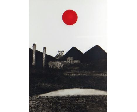 SHIRLEY JONES limited edition (39/70) lithograph - Cwm Parc Colliery, Rhondda, entitled 'Nocturne for Wales IV', signed, 46 x