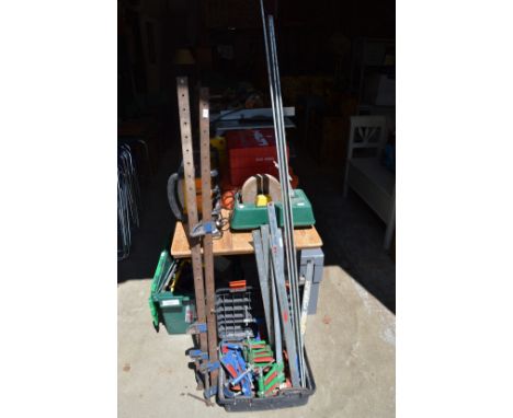 A large quantity of sash and G clamps.