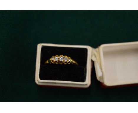 An 18ct gold Victorian diamond five stone ring, size O.