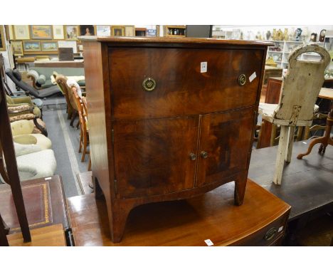 A 19th century mahogany small bow front commode.