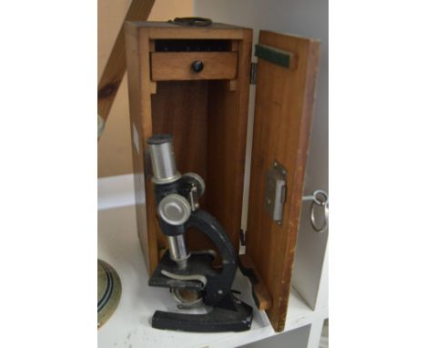 A small boxed microscope.