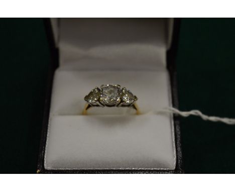 A 9ct gold and cubic zirconia ring, size S.