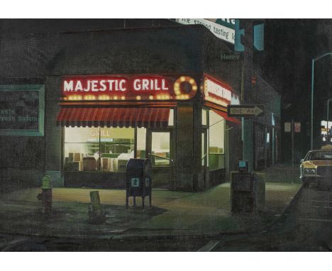   GNIEWEK, ROBERT  GNIEWEK, ROBERT   1951 Detroit      Titel: Majestic Grill # 2.    Datierung: 1980.    Technik: Öl auf Lein