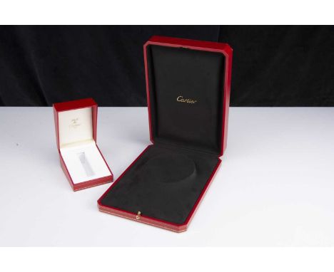 A Cartier necklace box, hinged lacking card case, together with a another hinged box possibly for a lighter (2)