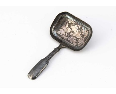 A late George III silver tea caddy spoon by Joseph Taylor