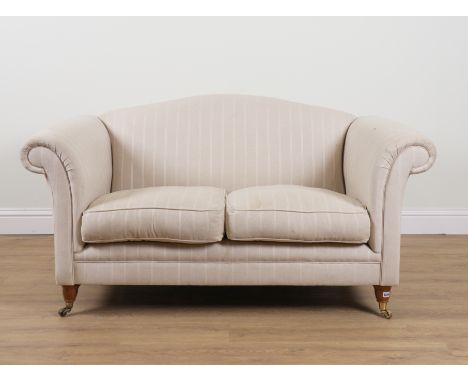 A GREY UPHOLSTERED TWO SEAT SOFA161cm wide; 85cm high