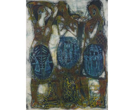 BRUCE ONOBRAKPEYA (NIGERIAN, B. 1932) (2)Expaen Mue'li Rame (1971)
signed, dated, numbered, titled and inscribed in pencil 'B