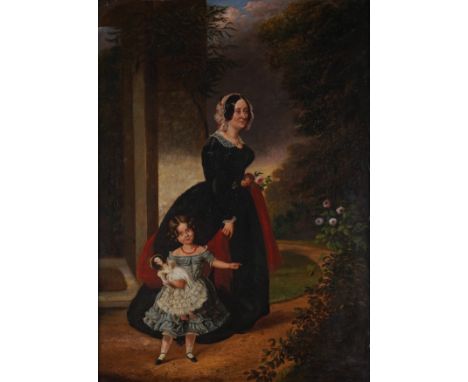 J*** STONE (BRITISH, 19TH CENTURY)Portrait of a mother and child with her doll
signed and dated 'J Stone 1876' (lower right)
