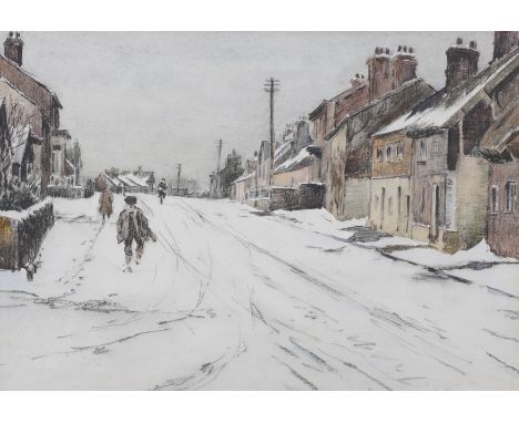 JOHN SMITH ATHERTON (BRITISH, 1877-1943) (4)Snow
indistinctly signed (lower right); further signed and titled (on the artist'