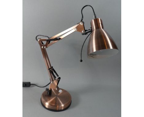 A Modern Copper Effect Anglepoise Reading Lamp 