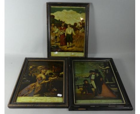 A Framed Crystoleum by Charles Corbutt After R Pyle 'Spring' Together with Two Others to Include 1800 P Stampa 'Summer' and u