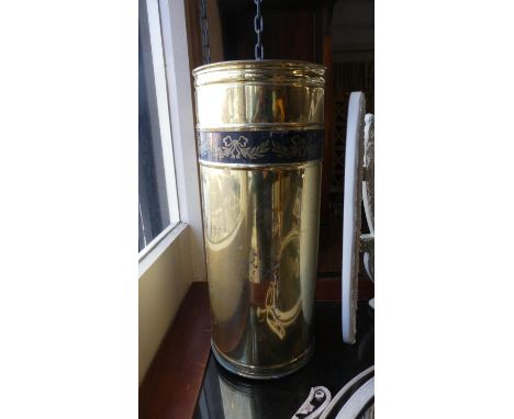 A Modern Cylindrical Brass Stick Stand, 46cm High 