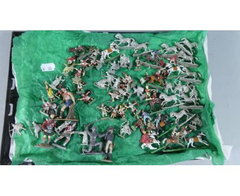 A Collection of Hand Painted Roman Army and Cavalry Figures, Some Unpainted 