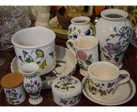 A Collection of Portmeirion Botanic Garden and other Patterns to Include Vases, Mug, Lidded Pot etc 
