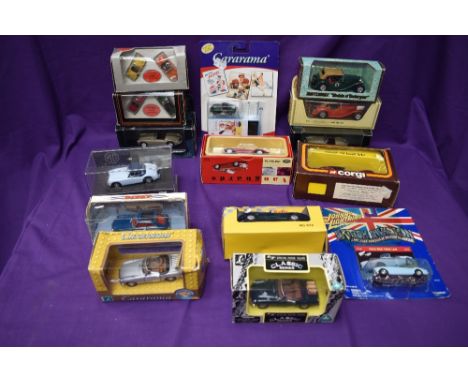 A selection of modern diecasts including Corgi 1953 MG TF, boxed 812, similar MG models by Models of Yesteryear, Shell, Lledo