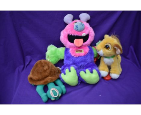 A Arlington Heights Zuggly soft toy with chain, height 45cm, a 1993 Mattel Lion King Simba soft toy, height 26cm and a PMS Tu
