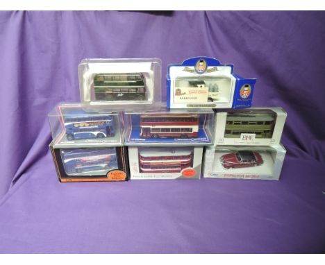 Eight modern diecasts comprising of  four EFE and two Corgi Limited Edition buses, Oxford Kerry Gold Van and Inspector Morse 