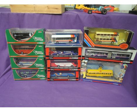 Ten Corgi Original Omnibus diecast buses and a EFE diecast bus, all boxed
