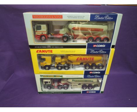 Three Corgi Limited Edition 1:50 scale diecasts, W.H.Higgins &amp; Sons Set 75903, windows attached, boxed, Canute Set 76102,