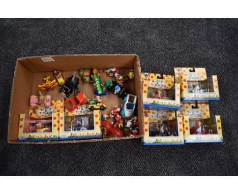 A collection of mixed vintage Noddy, Toyland and Popeye diecasts including Corgi Miss Piggy, Matchbox Popeye Spinach, Ertl et