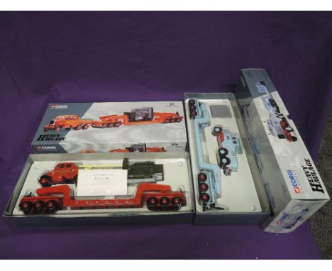 Two Corgi Classics Limited Edition 1:50 scale Heavy Haulage diecasts, Hills of Botley Set 17601, windows unattached and prese