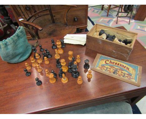 A Chad Valley chessman chess set and another