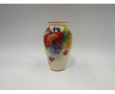 A Worcester vase 1937, decorated by Kitty Blake, 10cm tall