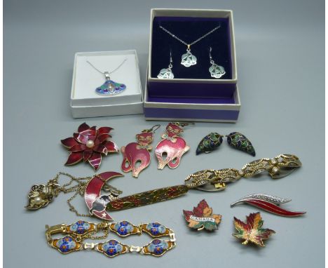 Enamel, cloissone and Toledo jewellery 