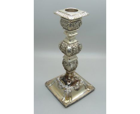 A silver candlestick, Birmingham 1897, 17.5cm 