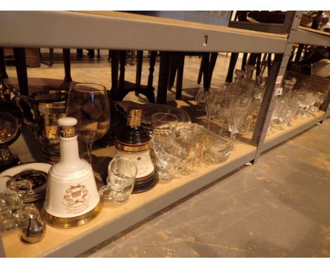 Shelf of mixed ceramics and glassware