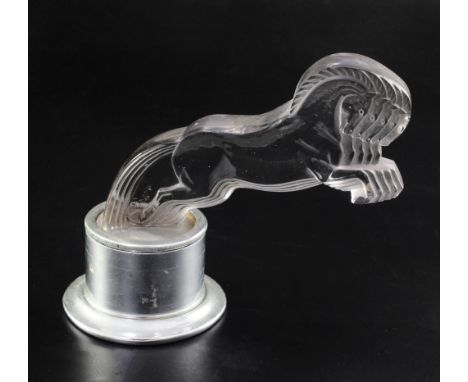 Cinq Chevaux/Five Horses. A glass mascot by René Lalique, introduced on 26/8/1925, No.1122 in clear and frosted glass with a 