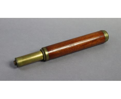 A vintage brass &amp; mahogany two-draw Day or Night telescope by Thos Larkin of London, 28¾” long, w.a.f. 