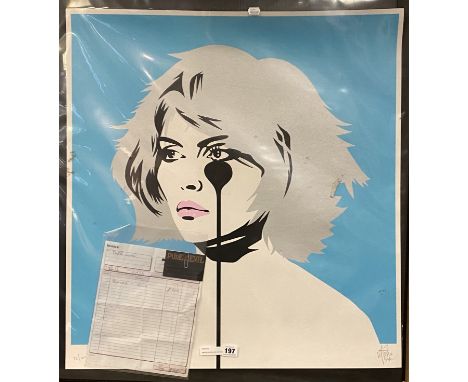 LIMITED EDITION POP ART PRINT OF BLONDIE BY PURE EVIL (CHARLES UZZELL EDWARDS) SIGNED &amp; NUMBERED WITH RECEIPT 93/100 - 75