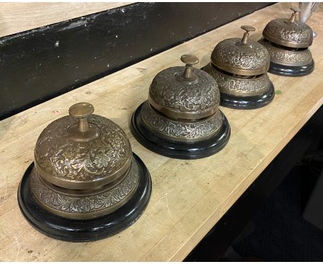 4 VINTAGE STYLE HOTEL DESK BELLS