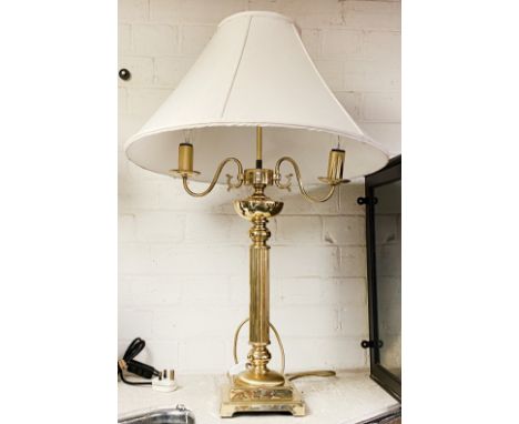 BRASS COLUMN TABLE LAMP 77CMS (H) APPROX 