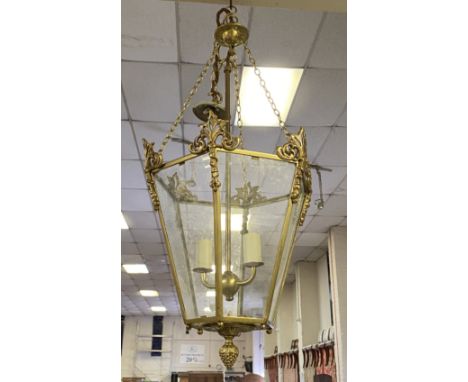 BRASS LANTERN CEILING LIGHT