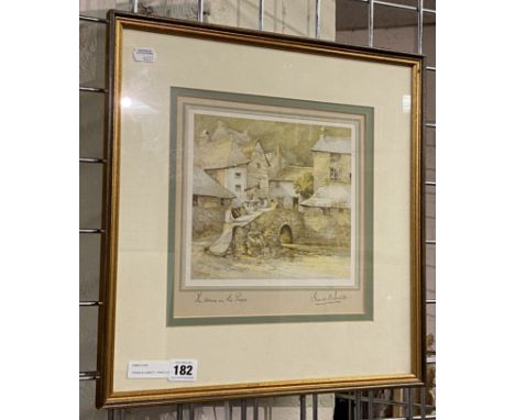 FRANK B JOWETT - PRINT (CORNWALL COTTAGE) 24CMS (H) X 24CMS (W) PIC ONLY APPROX 