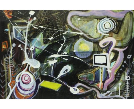 Brian Burgess (b 1935): oil on board, abstract, 49 x 39, signed to lower left. Not available for in-house P&PArtists Resale R