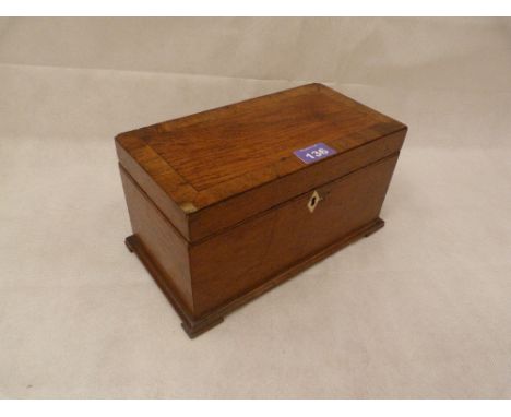 A Victorian oak tea caddy, the lid mahogany crossbanded. 10.5'' W