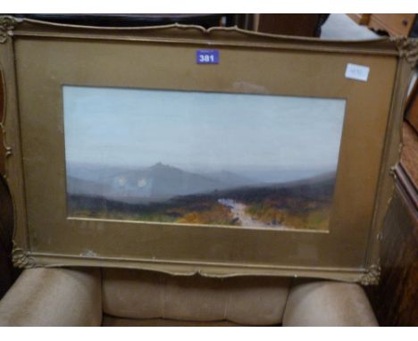 BEN GRAHAM: Near Okehampton, Dartmoor. Signed and inscribed. Watecolour and gouache 9.5'' x 19''
