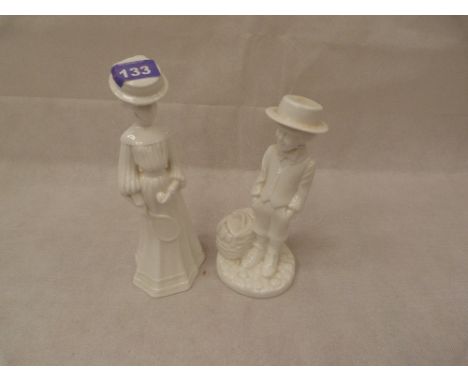 Two Spode white glazed figures by Pauline Shone